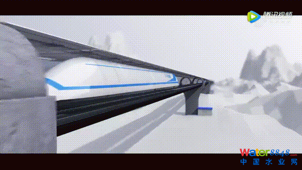 ▲“高速飛行列車”高速行駛示意動畫