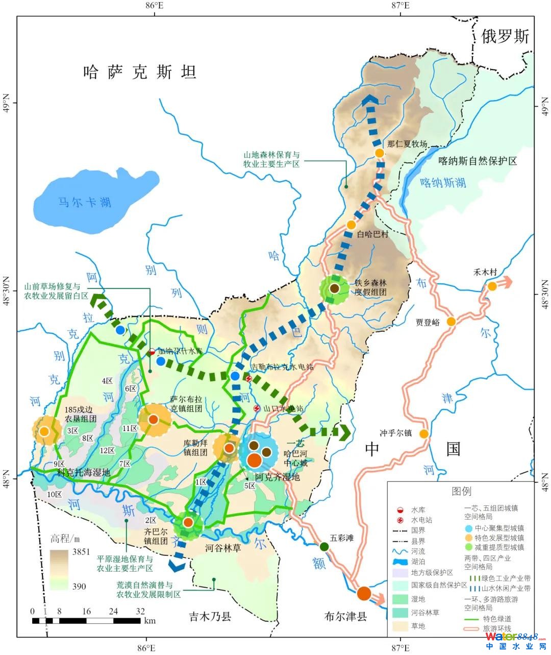 ▲哈巴河生態經濟空間優化布局示意圖